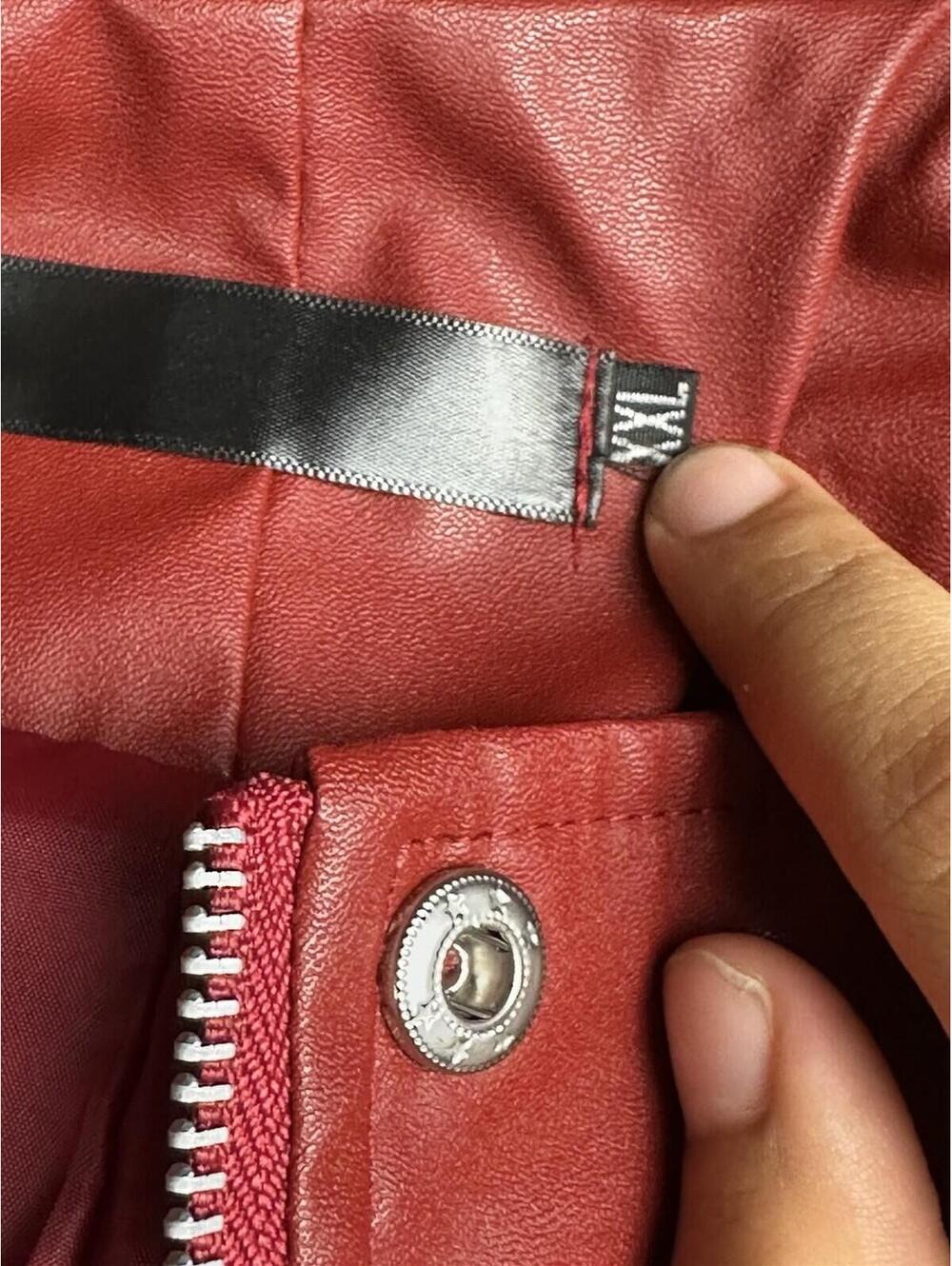 ❤️🔥 Unbranded Red Moto Faux Leather Jacket Women Size 2XL. 12-17 🔥❤️ - Picture 4 of 10